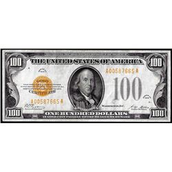 1928 $100 Gold Certificate Note