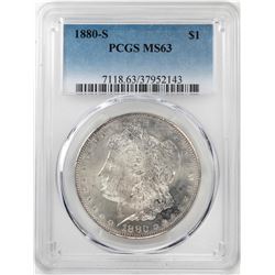 1880-S $1 Morgan Silver Dollar Coin PCGS MS63