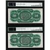 Image 2 : (2) Consecutive 1872 $50 South Carolina Obsolete Notes PMG Superb Gem Unc. 68EPQ