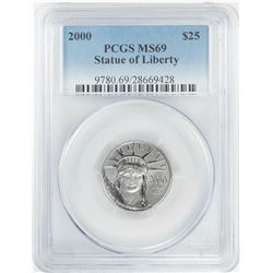 2000 $25 American Platinum Eagle Coin PCGS MS69