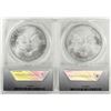 Image 2 : Lot of (2) 2010 $1 American Silver Eagle Coins ANACS MS70 First Release