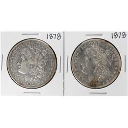 Lot of (2) 1878 $1 Morgan Silver Dollar Coins