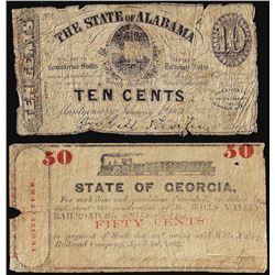 Lot of (2) Miscellaneous Obsolete Bank Notes