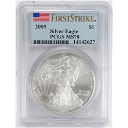 2009 $1 American Silver Eagle Coin PCGS MS70 First Strike