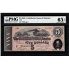 Image 1 : 1864 $5 Confederate States of America Note T-69 PMG Gem Uncirculated 65EPQ