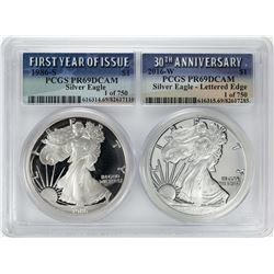 1986-S & 2016-W $1 Proof American Silver Eagle Coin Set PCGS PR69DCAM