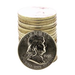 Roll of (20) Brilliant Uncirculated 1955 Franklin Half Dollar Coins