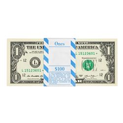 Pack of (100) Consecutive 2013 $1 Federal Reserve Star Notes San Francisco