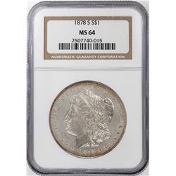 1878-S $1 Morgan Silver Dollar Coin NGC MS64