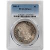Image 1 : 1881-S $1 Morgan Silver Dollar Coin PCGS MS64+