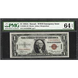1935A $1 Hawaii Silver Certificate WWII Emergency Note PMG Choice Uncirculated 64EPQ