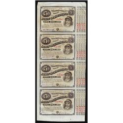 Uncut Sheet of (4) State of Louisiana Baby Bond Obsolete Notes