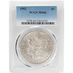 1902 $1 Morgan Silver Dollar Coin PCGS MS66