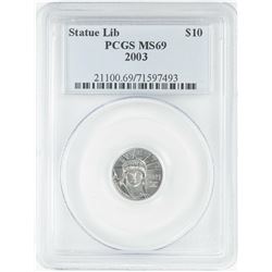 2003 $10 American Platinum Eagle Coin PCGS MS69