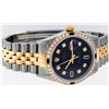 Image 3 : Rolex Mens Two Tone 14K Black Diamond & Sapphire 36MM Datejust Wristwatch