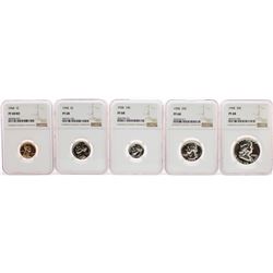 1958 (5) Coin Proof Set NGC PF68