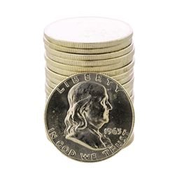 Roll of (20) Brilliant Uncirculated 1963-D Franklin Half Dollar Coins