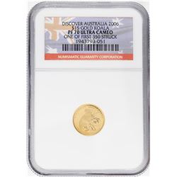 2006 $15 Australia Proof 1/10 oz Koala Gold Coin NGC PF70 Ultra Cameo