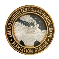 .999 Silver Plantation Station Sparks Nevada $10 Casino Limited Edition Gaming Token