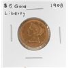 Image 1 : 1908 $5 Liberty Head Half Eagle Gold Coin