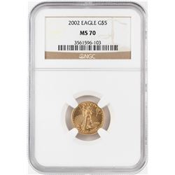 2002 $5 American Gold Eagle Coin NGC MS70
