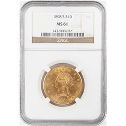 1898-S $10 Liberty Head Eagle Gold Coin NGC MS61