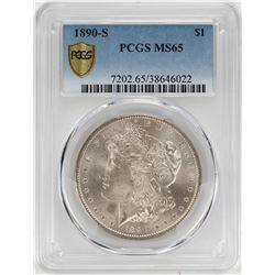 1890-S $1 Morgan Silver Dollar Coin PCGS MS65