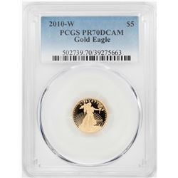 2010-W $5 Proof American Gold Eagle Coin PCGS PR70DCAM
