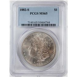 1882-S $1 Morgan Silver Dollar Coin PCGS MS65