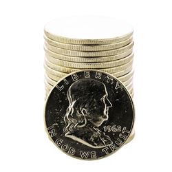 Roll of (20) Brilliant Uncirculated 1962 Franklin Half Dollar Coins