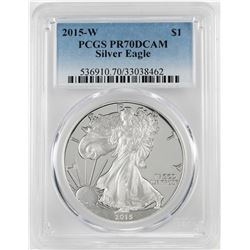 2015-W $1 Proof American Silver Eagle Coin PCGS PR70DCAM