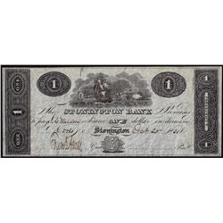1831 $1 Stonington Bank Connecticut Obsolete Note