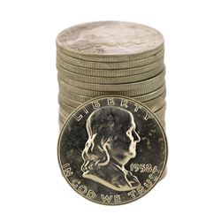 Roll of (20) Brilliant Uncirculated 1958-D Franklin Half Dollar Coins