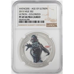 2015 Niue $2 Proof Avengers Age of Ultron Silver Coin NGC PF69 Ultra Cameo
