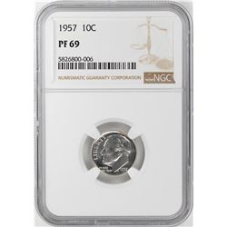 1957 Proof Roosevelt Dime Coin NGC PF69