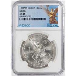 1984Mo Mexico 1 Onza Libertad Silver Coin NGC MS66