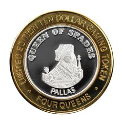 .999 Silver Four Queens Hotel & Casino  Nevada $10 Limited Edition Gaming Token