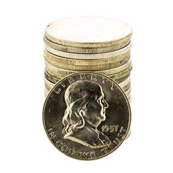 Roll of (20) Brilliant Uncirculated 1957-D Franklin Half Dollar Coins