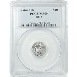 2002 $10 American Platinum Eagle Coin PCGS MS69