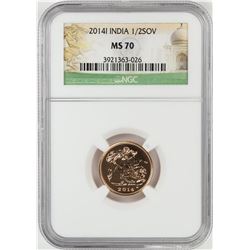 2014-I India 1/2 Sovereign Gold Coin NGC MS70