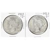 Image 1 : Lot of (2) 1927-S $1 Peace Silver Dollar Coins