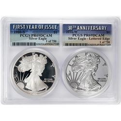 1986-S & 2016-W $1 Proof American Silver Eagle Coin Set PCGS PR69DCAM