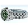 Image 4 : Rolex Ladies Stainless Steel 26MM Green Diamond Lugs Datejust Wristwatch