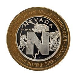 .999 Silver Reno Tahoe International Airport $10 Casino Limited Edition Gaming Token