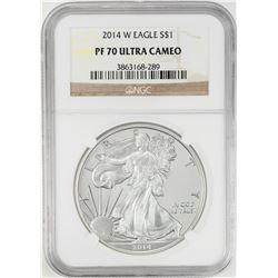 2014-W $1 Proof American Silver Eagle Coin NGC PF70 Ultra Cameo