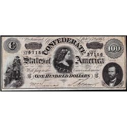 1864 $100 Confederate States of America Note