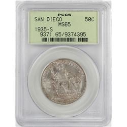 1935-S San Diego Commemorative Half Dollar Coin PCGS MS65 OGH