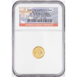2006 $5 Australia Proof 1/25 oz Koala Gold Coin NGC PF70 Ultra Cameo