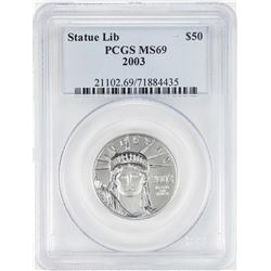 2003 $50 American Platinum Eagle Coin PCGS MS69