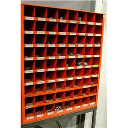 METAL PART ORGANIZER W/ CONTENTS INCL: PIPE